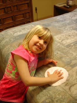 Meghan with Laura's Handprint